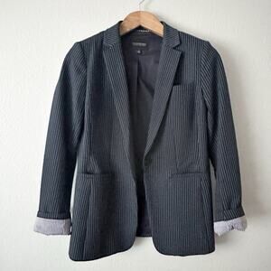 Banana Republic Long and Lean Navy Pinstripe Blazer Women's Size 8